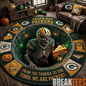 Green Bay Packers 2026 Halloween Quilted Round Rug – Limited Edition