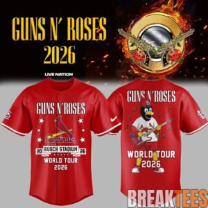 Guns N’ Roses x St. Louis Cardinals World Tour 2026 Special Baseball Jersey