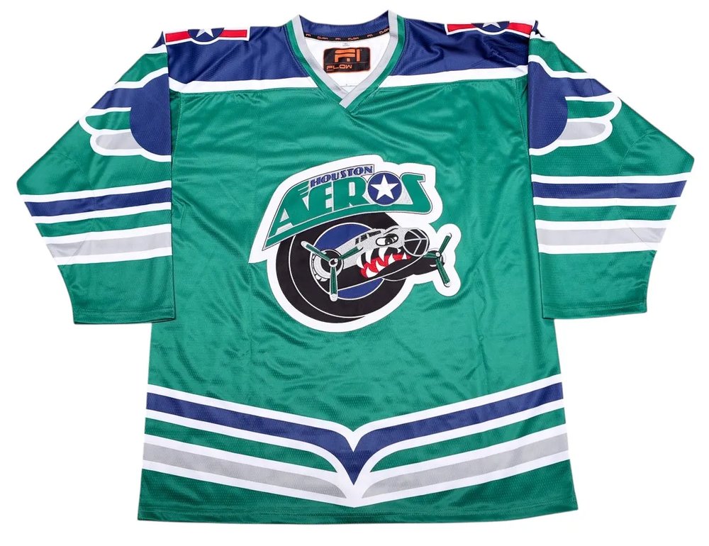 Houston Aeros 1990s Retro Hockey Jersey Houston Aeros 1990s Retro Hockey Jersey