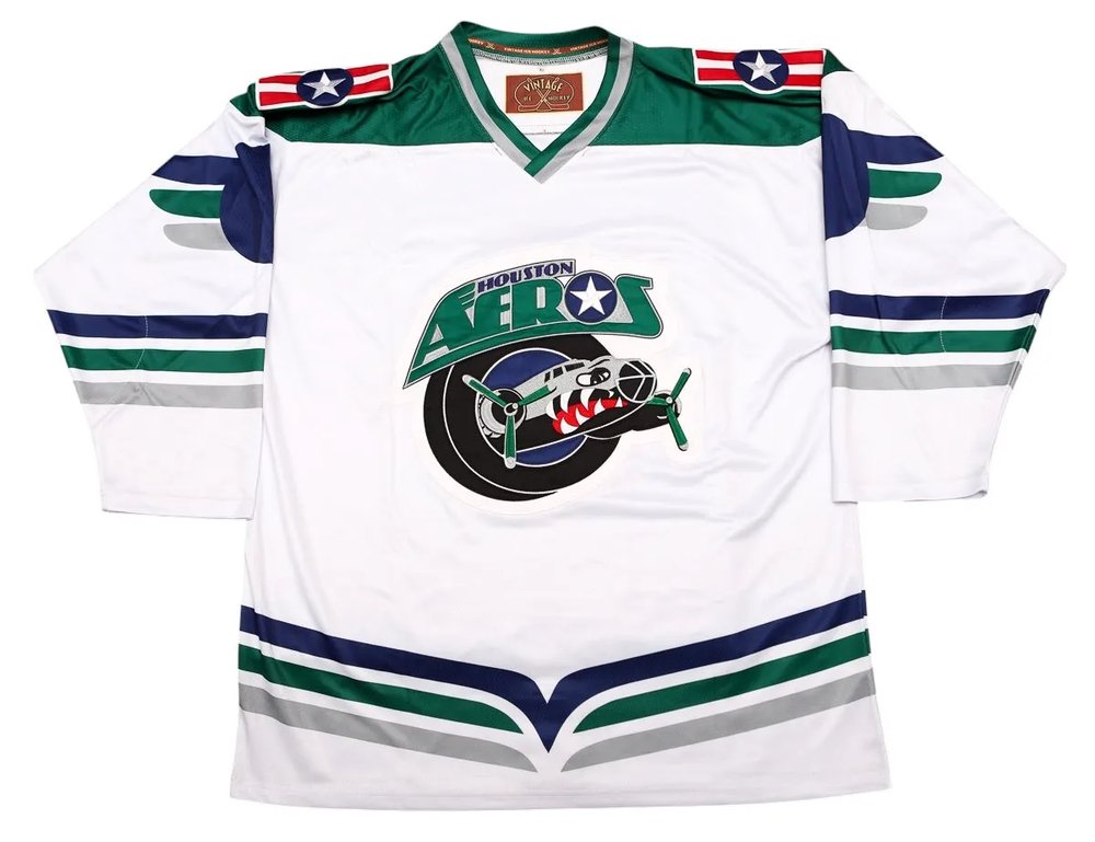 Houston Aeros 1990s Retro Hockey Jersey Houston Aeros 1990s Retro Hockey Jersey