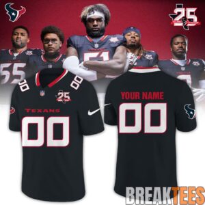 Houston Texans 25th Anniversary Limited Football Jersey – Black