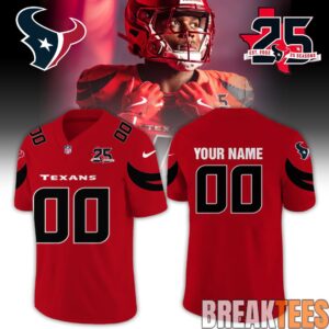 Houston Texans 25th Anniversary Limited Football Jersey – Red