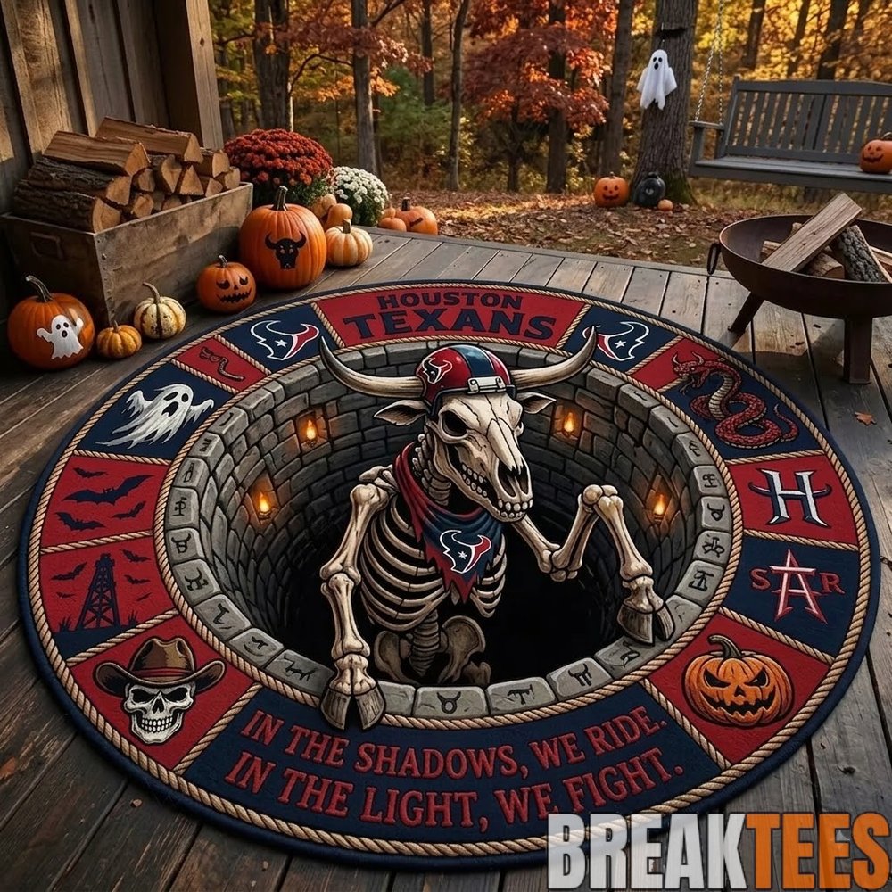 Houston Texans 2026 Halloween Quilted Round Rug – Limited Edition Houston Texans 2026 Halloween Quilted Round Rug – Limited Edition