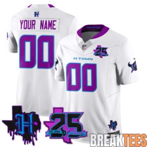 Houston Texans 25th Seasons in 2026 DJ Screw Custom Football Jersey