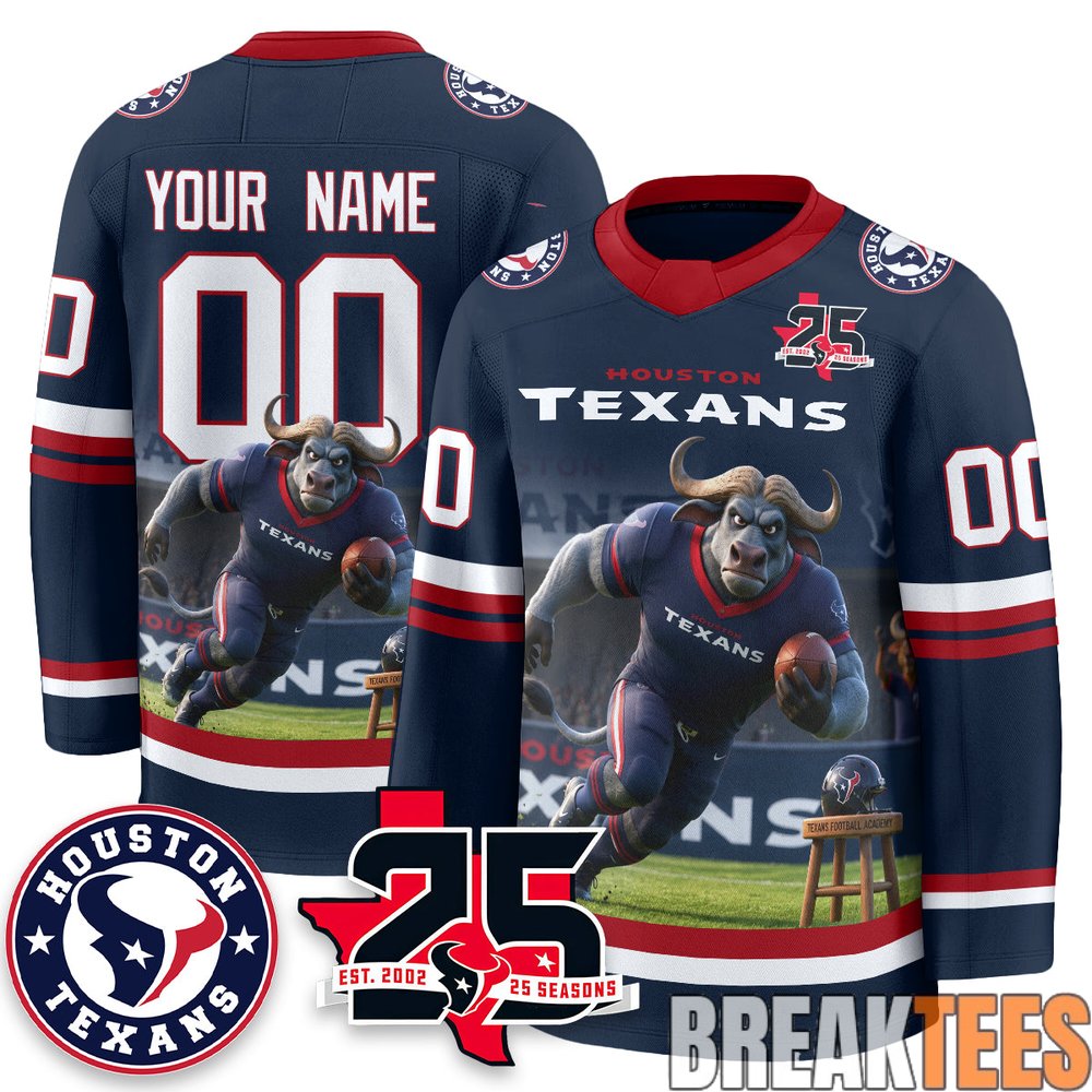 Houston Texans x Bull Chief Edition Custom Hockey Jersey Houston Texans x Bull Chief Edition Custom Hockey Jersey
