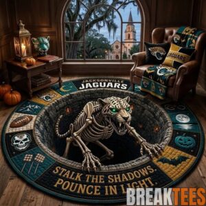 Jacksonville Jaguars 2026 Halloween Quilted Round Rug – Limited Edition