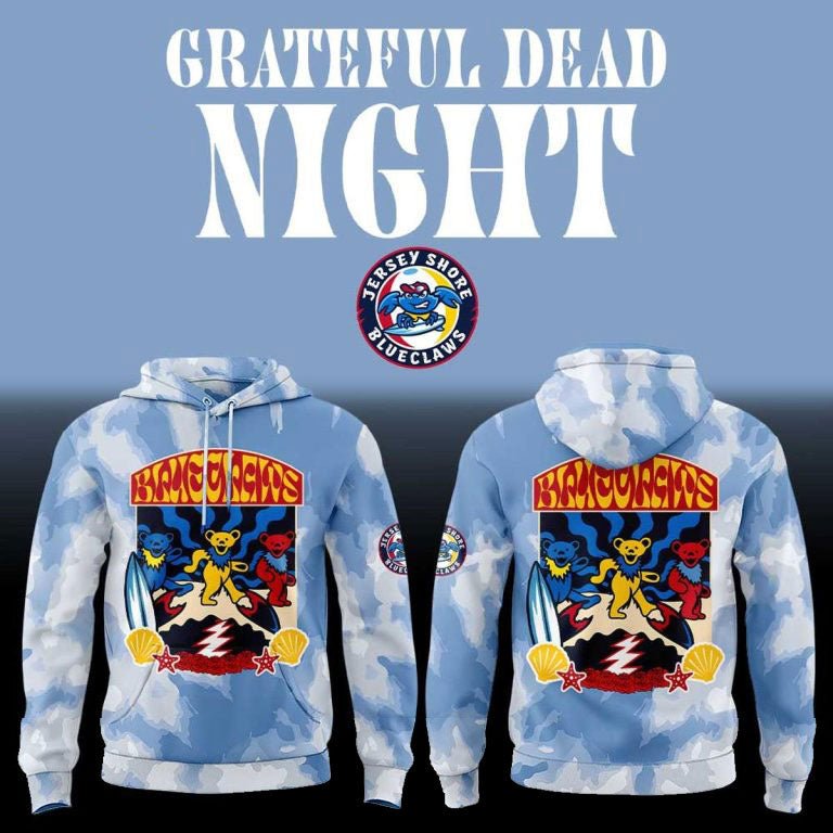 Jersey Shore BlueClaws Grateful Dead Night Hoodie Jersey Shore BlueClaws Grateful Dead Night Hoodie