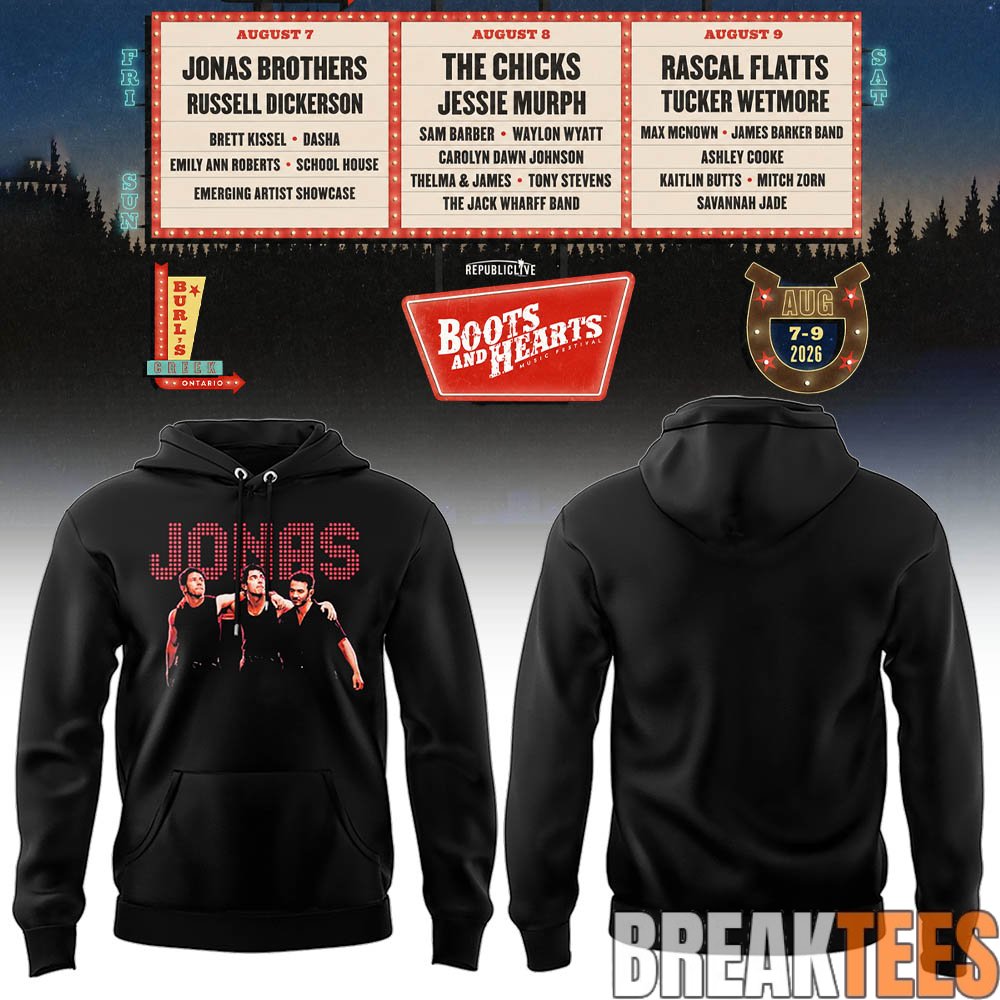 Jonas Brothers Boots And Hearts Festival 2026 Hoodie Jonas Brothers Boots And Hearts Festival 2026 Hoodie