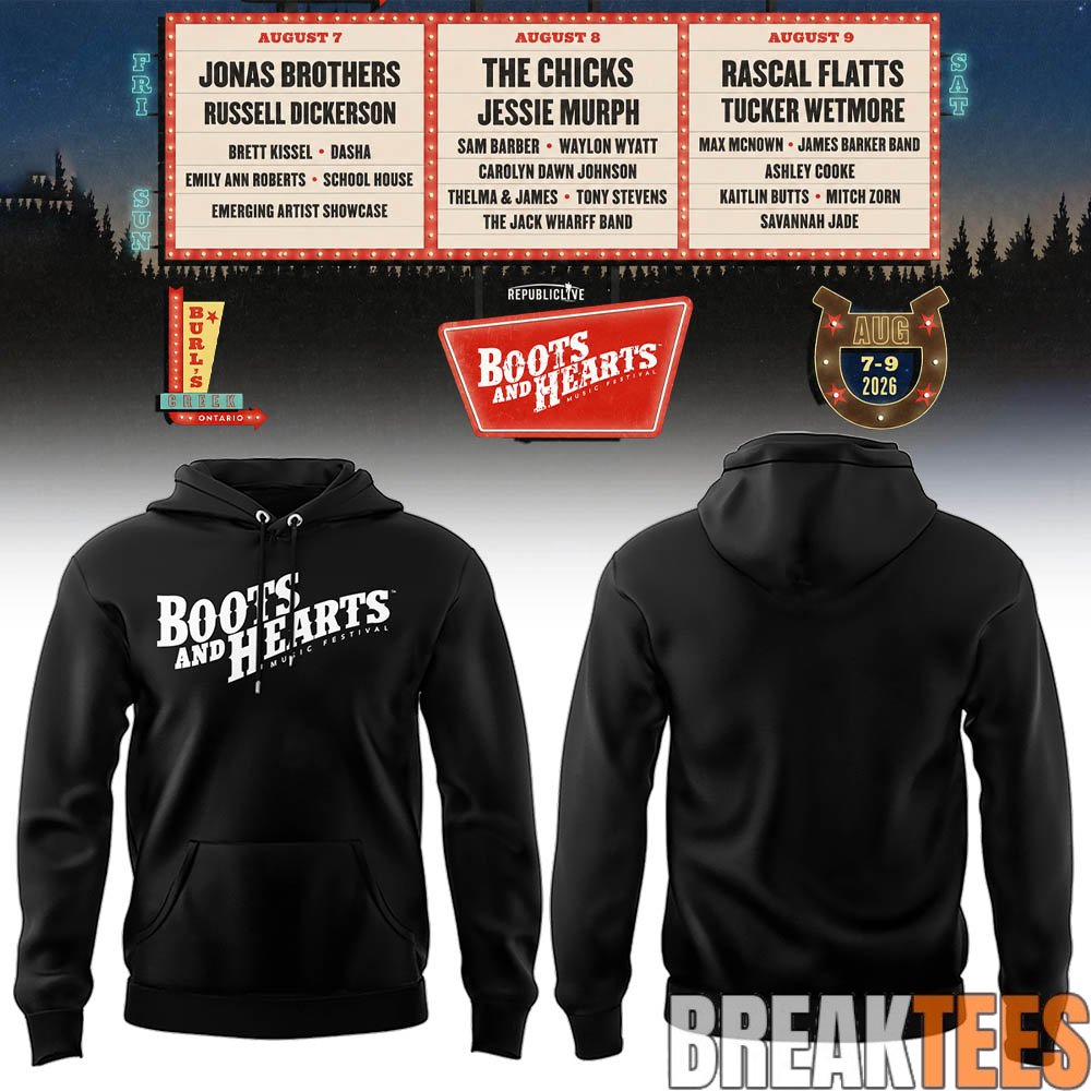 Jonas Brothers Boots And Hearts Festival 2026 Hoodie Jonas Brothers Boots And Hearts Festival 2026 Hoodie