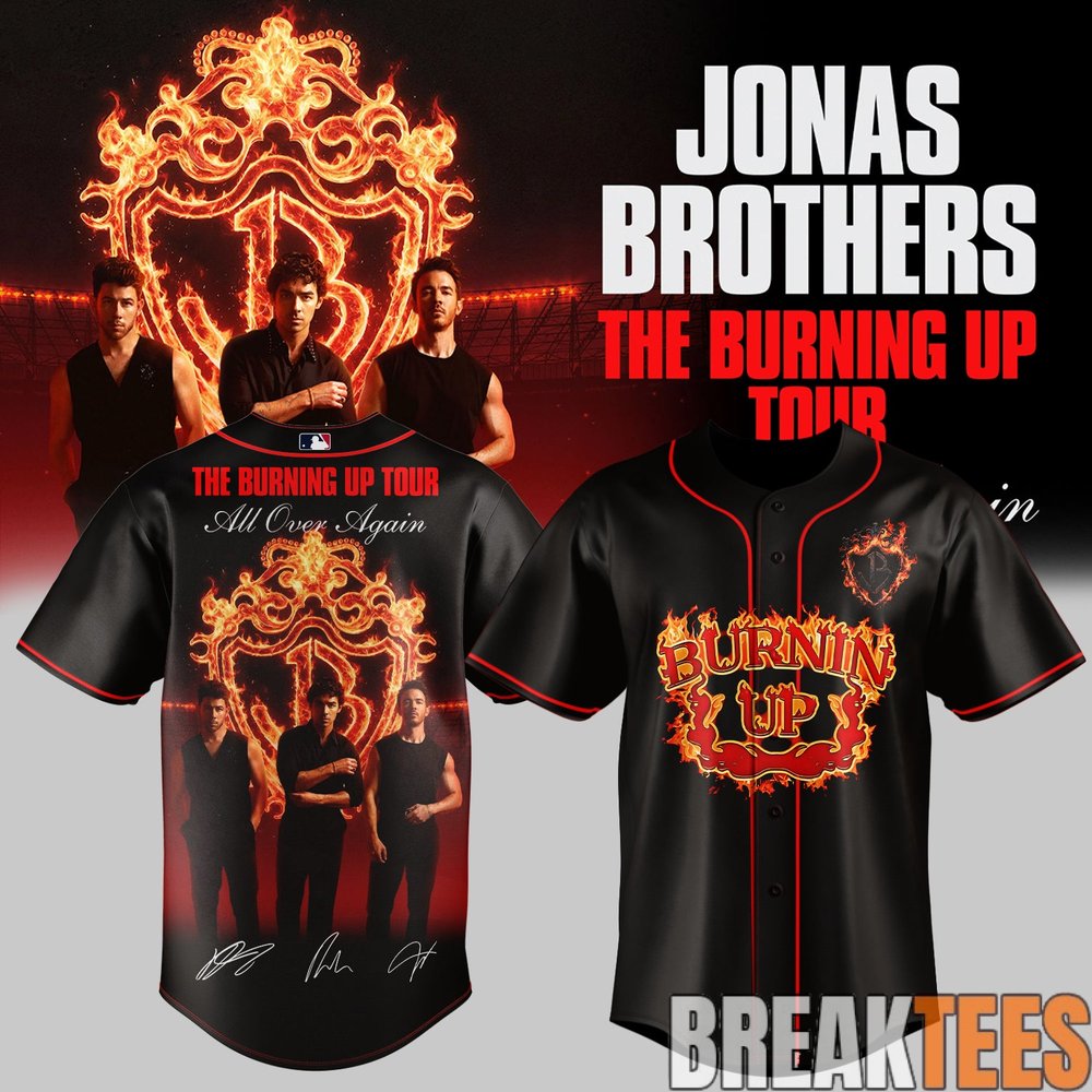 Jonas Brothers The Burning Up Tour Baseball Jersey Jonas Brothers The Burning Up Tour Baseball Jersey