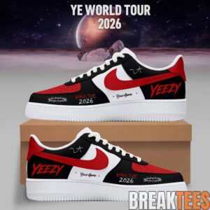 Kanye West Bully Live Concert Tour 2026 Custom AF1 Sneakers – Black & Red Edition