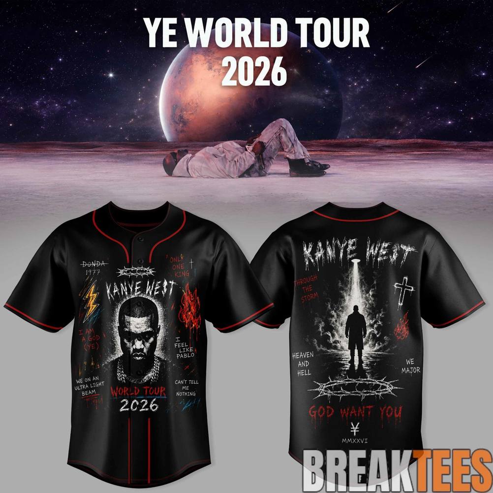 Kanye West Bully Live Concert Tour 2026 Premium 3D Baseball Jersey – Classic Edition Kanye West Bully Live Concert Tour 2026 Premium 3D Baseball Jersey – Classic Edition