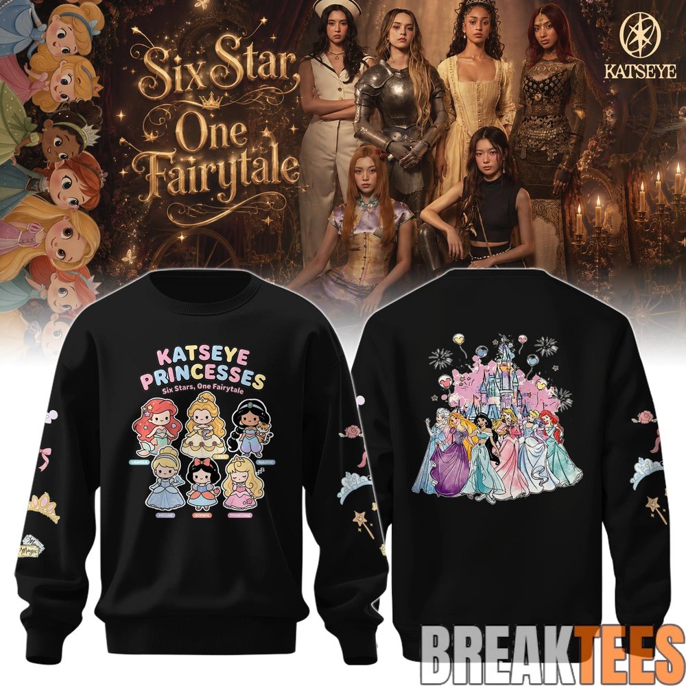 Katseye Six Star One Fairytale Black Sweatshirt for EYEKONS Katseye Six Star One Fairytale Black Sweatshirt for EYEKONS