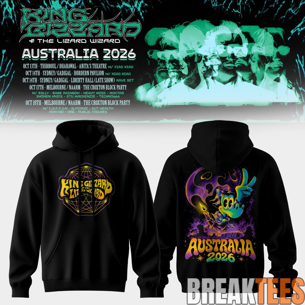 King Gizzard & The Lizard Wizard Tour in Australia 2026 Hoodie King Gizzard & The Lizard Wizard Tour in Australia 2026 Hoodie