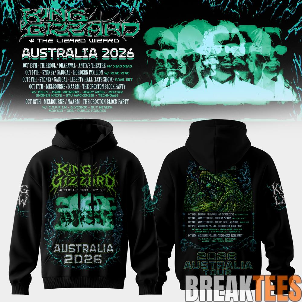 King Gizzard & The Lizard Wizard Tour in Australia 2026 Hoodie King Gizzard & The Lizard Wizard Tour in Australia 2026 Hoodie