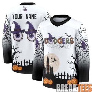 LA Dodgers Halloween Edition Hockey Custom Jersey 1