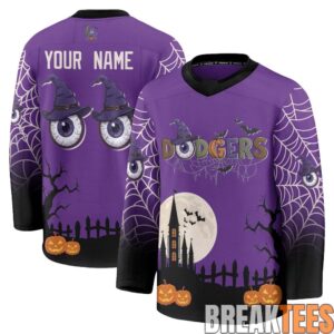 LA Dodgers Halloween Edition Hockey Custom Jersey 3