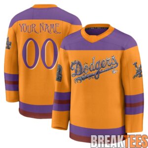 LA Dodgers Nightmare Halloween Edition Hockey Custom Jersey
