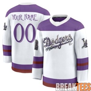 LA Dodgers Nightmare Halloween Edition Hockey Custom Jersey 1