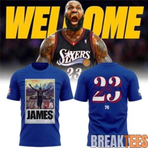 LeBron James Philadelphia 76ers King Arrived Royal Blue Shirt
