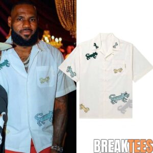 LeBron James Style Off-White Cartoon Tiger Hawaiian Shirt