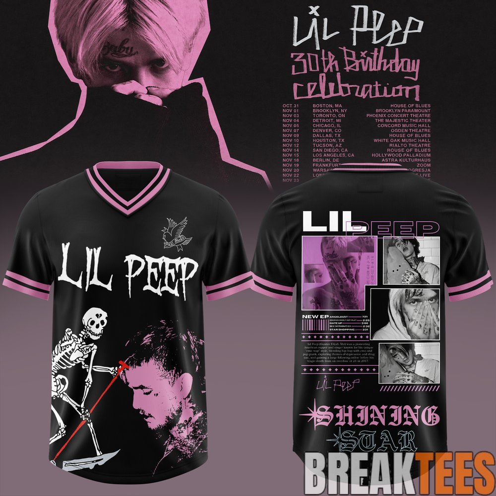 Lil Peep 30th Birthday Celebration 2026 Tour Special Football Jersey Lil Peep 30th Birthday Celebration 2026 Tour Special Football Jersey