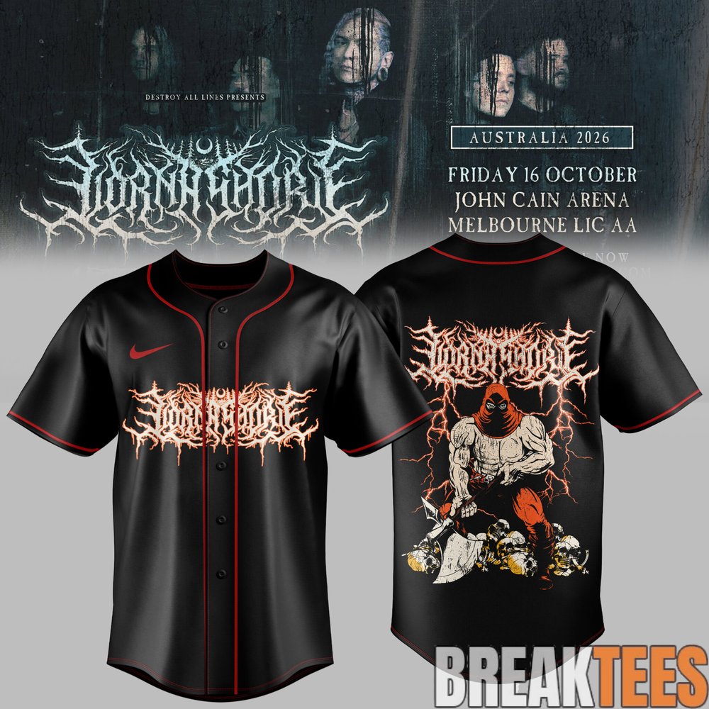 Lorna Shore Australia & New Zealand Tour 2026 Baseball Jersey Lorna Shore Australia & New Zealand Tour 2026 Baseball Jersey