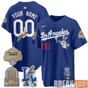 Los Angeles Dodgers Bunny Custom Baseball Jersey 3