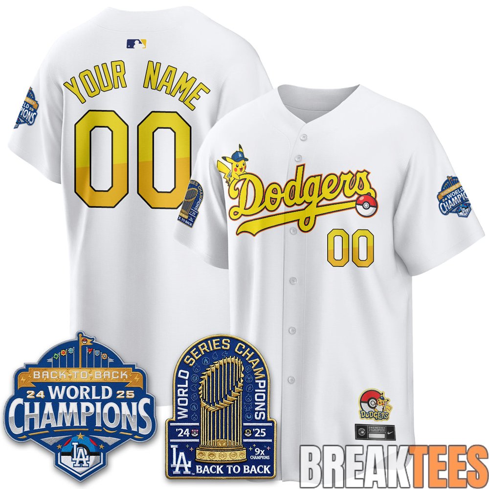 Los Angeles Dodgers x Pokémon 2026 Custom Baseball Jersey Los Angeles Dodgers x Pokémon 2026 Custom Baseball Jersey