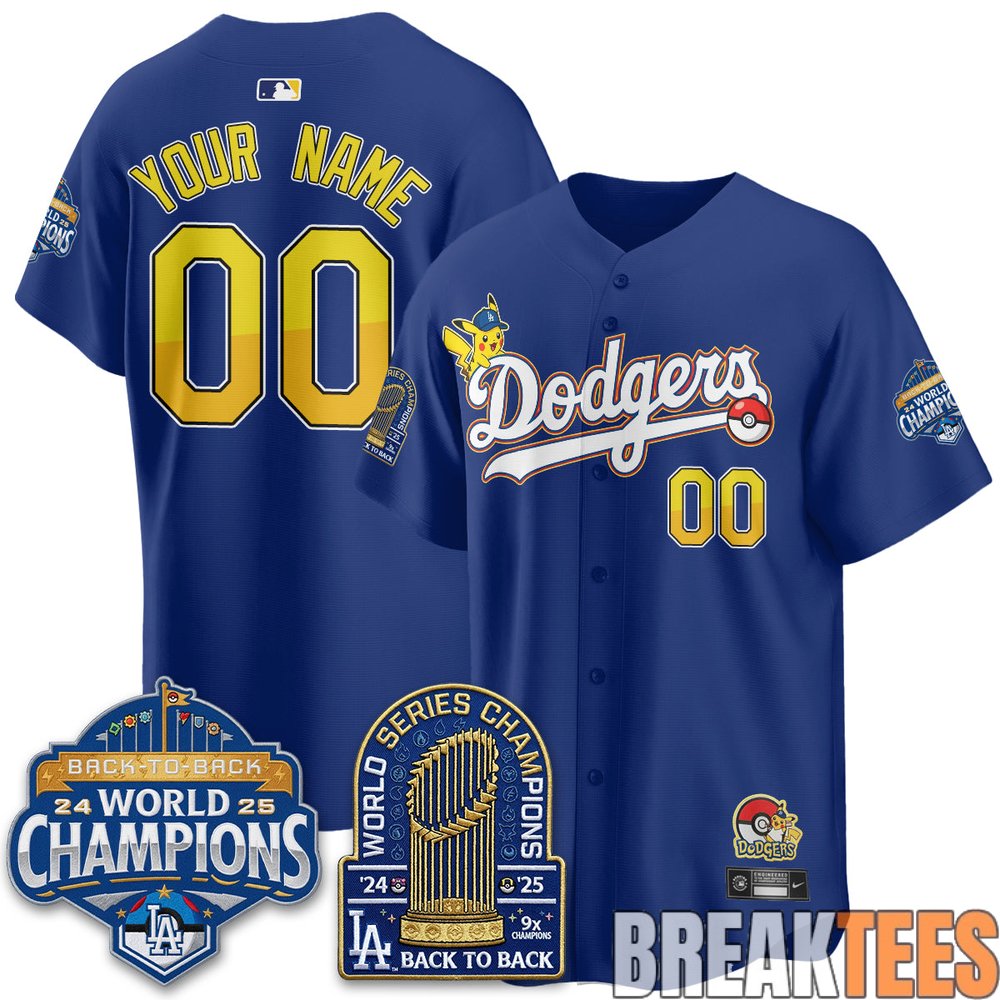 Los Angeles Dodgers x Pokémon 2026 Custom Baseball Jersey Los Angeles Dodgers x Pokémon 2026 Custom Baseball Jersey
