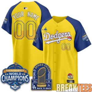 Los Angeles Dodgers x Pokémon 2026 Custom Baseball Jersey 3 Los Angeles Dodgers x Pokémon 2026 Custom Baseball Jersey 3