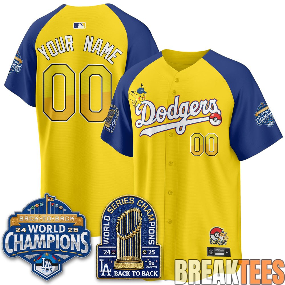 Los Angeles Dodgers x Pokémon 2026 Custom Baseball Jersey Los Angeles Dodgers x Pokémon 2026 Custom Baseball Jersey