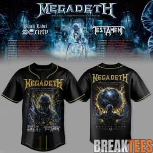 Megadeth Breakout Hibernation of the Nations Tour Special Baseball Jersey