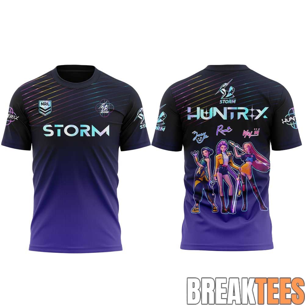 Melbourne Storm x K-Pop Demon Hunters T-Shirt Melbourne Storm x K-Pop Demon Hunters T-Shirt
