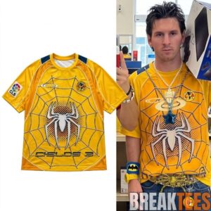 Messi Club America Spider Man Cielos 3 Yellow Jersey