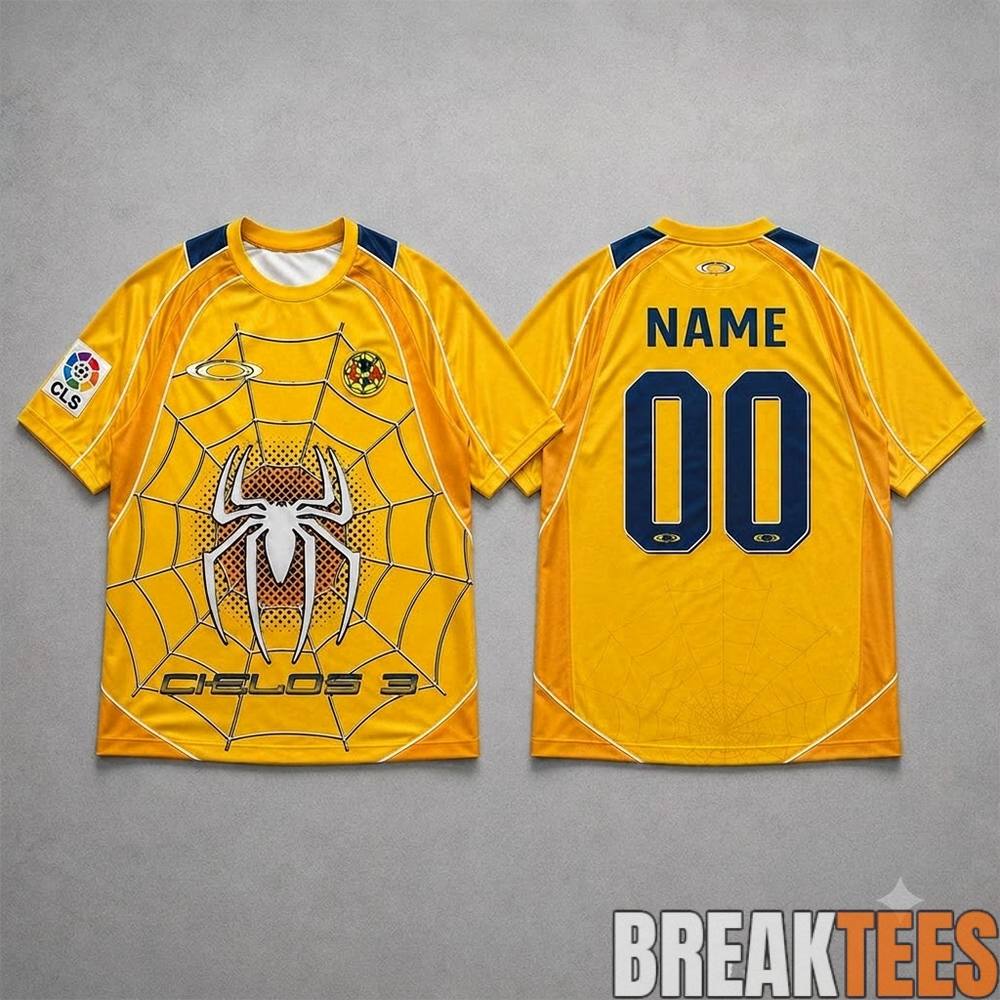 Messi Club America Spider Man Cielos 3 Yellow Jersey Messi Club America Spider Man Cielos 3 Yellow Jersey