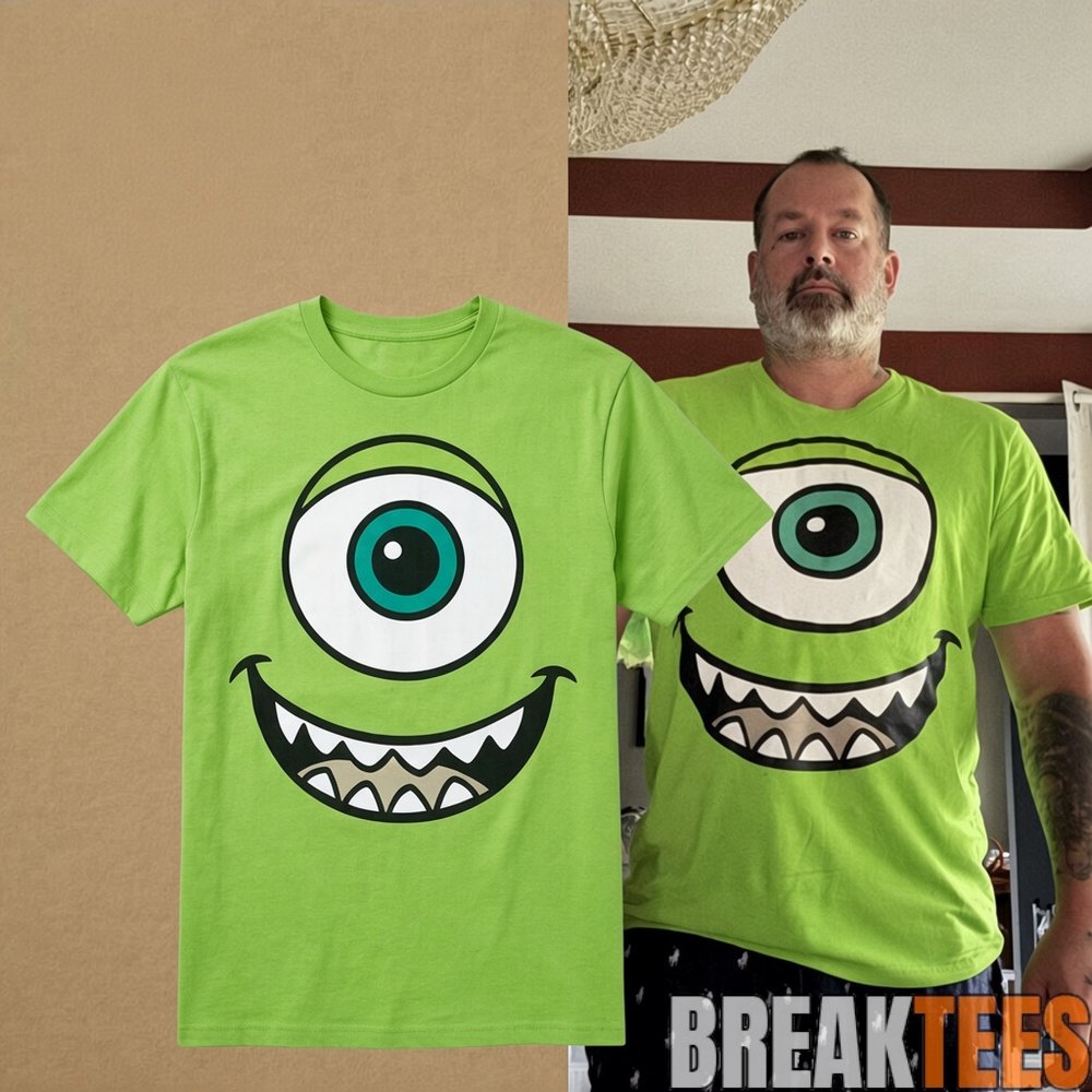 Mike Wazowski Green Monster Face T-Shirt Mike Wazowski Green Monster Face T-Shirt