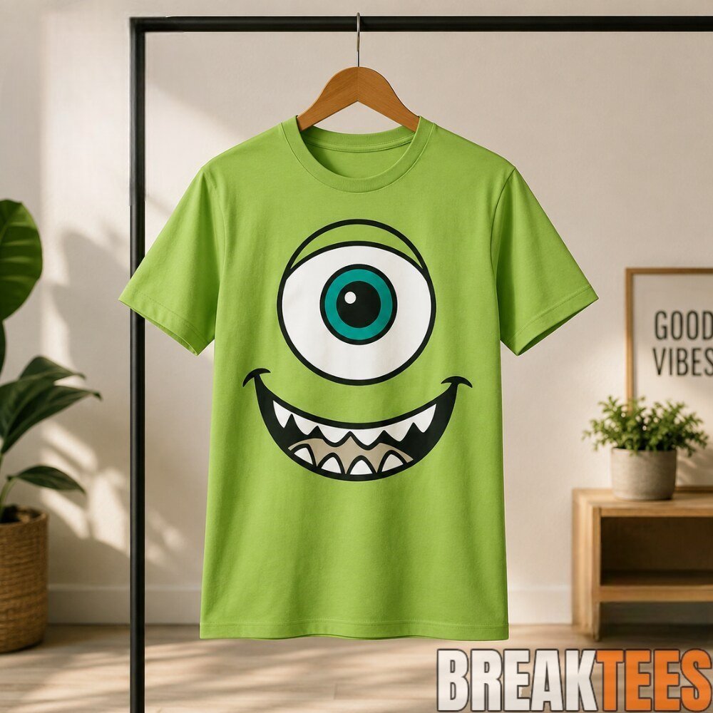 Mike Wazowski Green Monster Face T-Shirt Mike Wazowski Green Monster Face T-Shirt