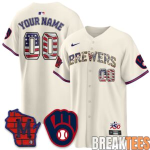 Milwaukee Brewers 2026 Independence Day USA Custom Baseball Jersey