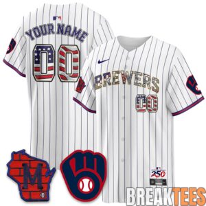 Milwaukee Brewers 2026 Independence Day USA Custom Baseball Jersey 2
