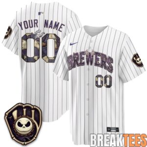Milwaukee Brewers Halloween Nightmare Edition Custom Baseball Jersey