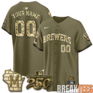 Milwaukee Brewers Salute to Service 2026 Custom Baseball Jersey 2