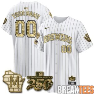 Milwaukee Brewers Salute to Service 2026 Custom Baseball Jersey 3