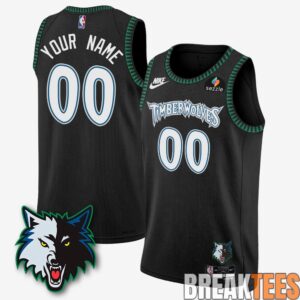 Minnesota Timberwolves Black Trees Classic Edition Custom Basketball Jersey