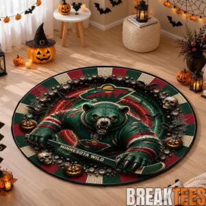 Minnesota Wild Special Halloween Round Quilted Rug