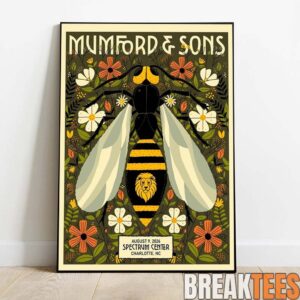 Mumford And Sons Charlotte NC 2026 Event Poster At Spectrum Center On August 9 2026 Home Decor Poster
