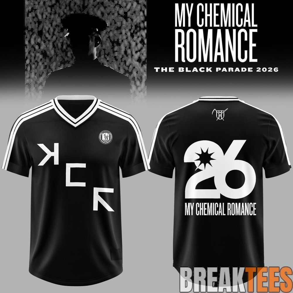 My Chemical Romance The Black Parade Tour NA 2026 Exclusive Football Jersey My Chemical Romance The Black Parade Tour NA 2026 Exclusive Football Jersey