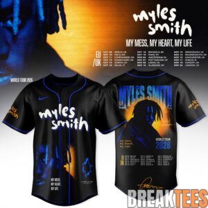 Myles Smith – My Mess, My Heart, My Life Tour 2026 Baseball Jersey