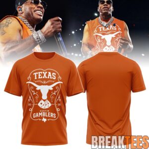 Nelly × Texas Longhorns × Austin Gamblers ’26 T-Shirt 2D