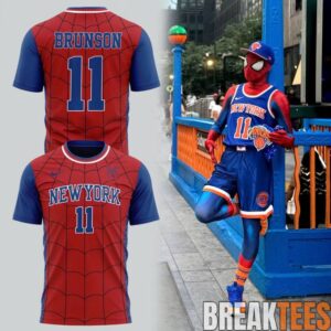 New York Knicks Jalen Brunson x SpiderMan TShirt 1 ORT3z.jpg